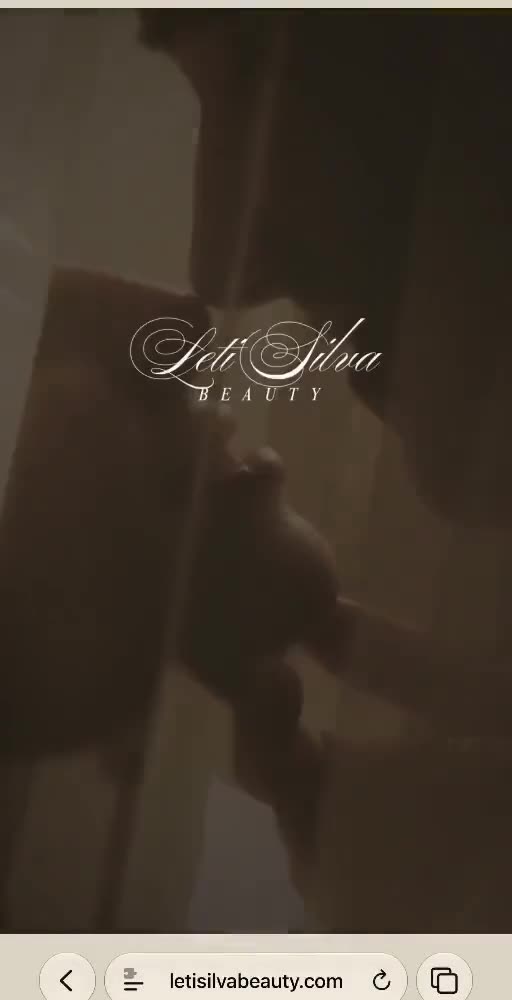 The Leti Silva Beauty homepage, showing the studio wordmark over a bridal photograph